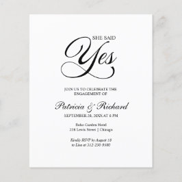 Papier Budget Elle A Dit Oui Engagement Partie Invitation