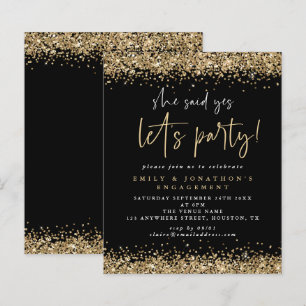 Papier Budget Elle A Dit Oui Parties scintillant Or Fianç