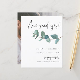 Papier Budget Elle a dit oui Photo Eucalyptus Mariage