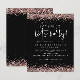 Papier Budget Elle A Dit Oui Rose Parties scintillant Or