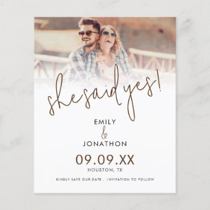 Papier Budget Elle a dit oui superposition de photo date