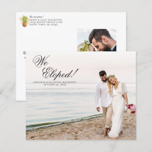Papier Budget Elopement Tropical Ananas photo Mariage