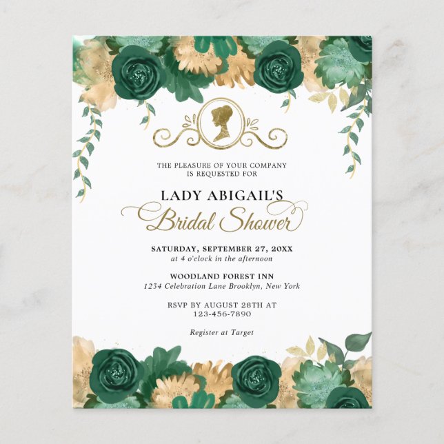 Papier BUDGET Emerald Floral Fête des mariées victorienne (Devant)