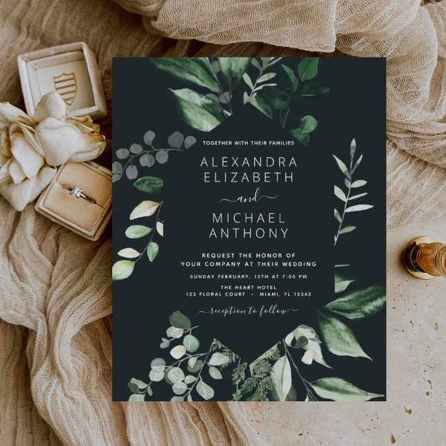 Papier Budget Emerald Green Eucalyptus Mariage de verdure (Créateur téléchargé)