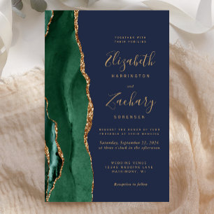 Papier Budget Emerald Green Gold Agate Marine Blue Mariag