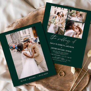 Papier Budget Emerald Green Photo Faire-part de mariage