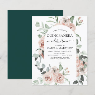 Papier Budget Emerald Green Quinceañera Floral