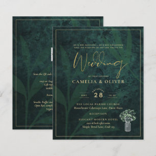 Papier BUDGET EmeraldGreen Gypsophila Wedding INVITE