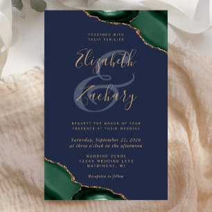 Papier Budget Emeraude Vert Agate Coins de Mariage Nuit
