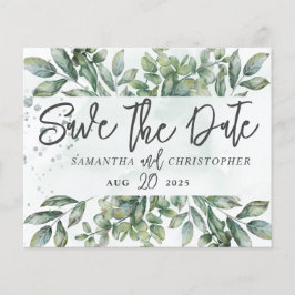 Papier Budget Enregistrer la date Aquarelle Eucalyptus