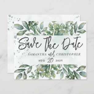 Papier Budget Enregistrer la date Aquarelle Eucalyptus