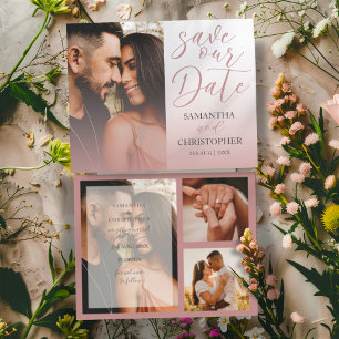 Papier Budget Enregistrer la date Mariage photo rose