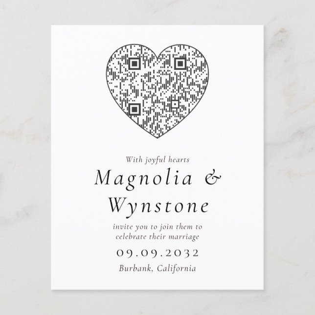 Papier Budget Enregistrer la date Mariage QR Code Invitat (Devant)