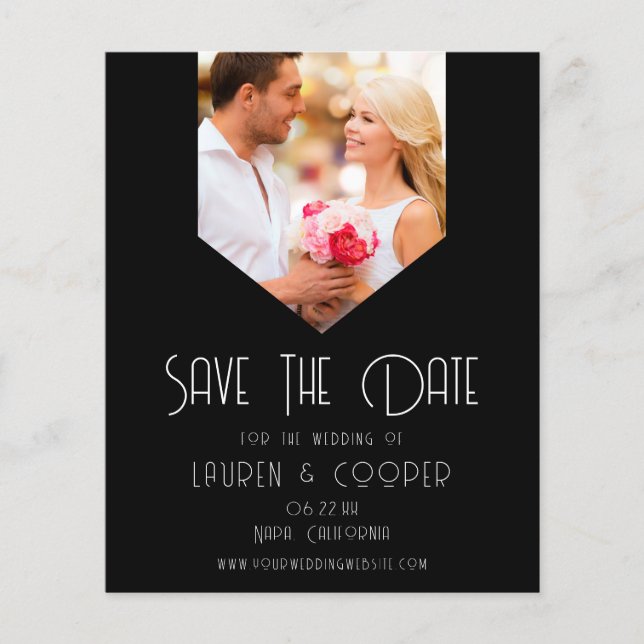 Papier BUDGET Enregistrer La Date Photo Moderne Simple Ma (Devant)