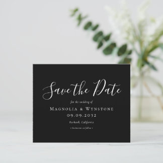 Papier BUDGET Enregistrer la date | Script noir blanc