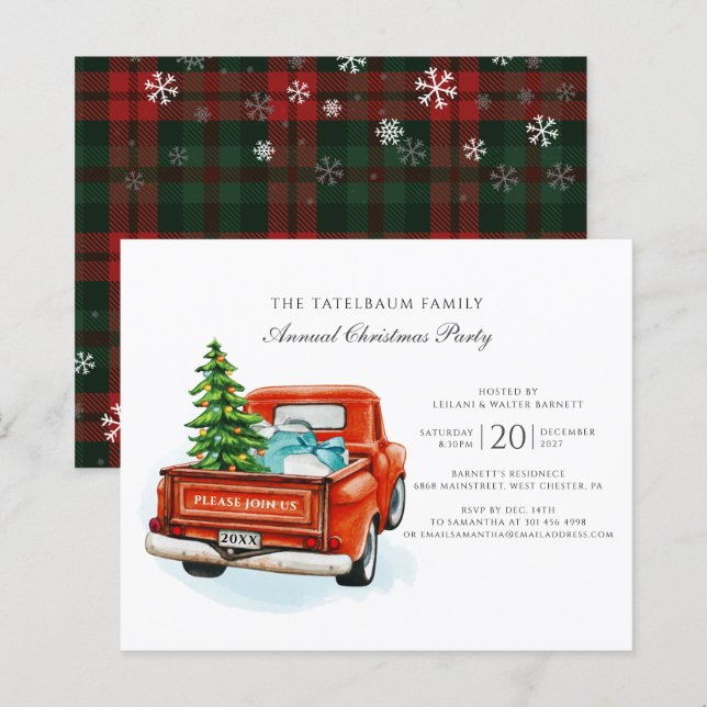 Papier Budget Entreprise Famille Noël Invitation (Devant / Derrière)