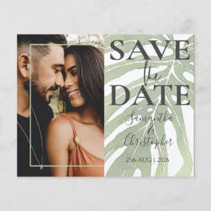 Papier Budget   Épargnez la date Vert sauge tropical feui