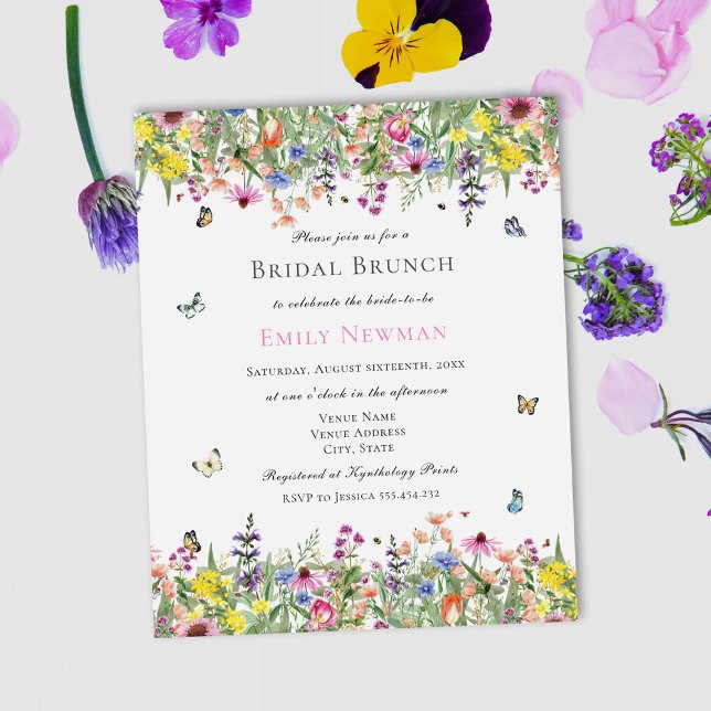 Papier Budget Été Floral Bridal Brunch Invitation (Créateur téléchargé)