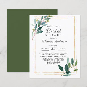 Papier Budget Eucaliptus Gold Bridal Shower Invitation