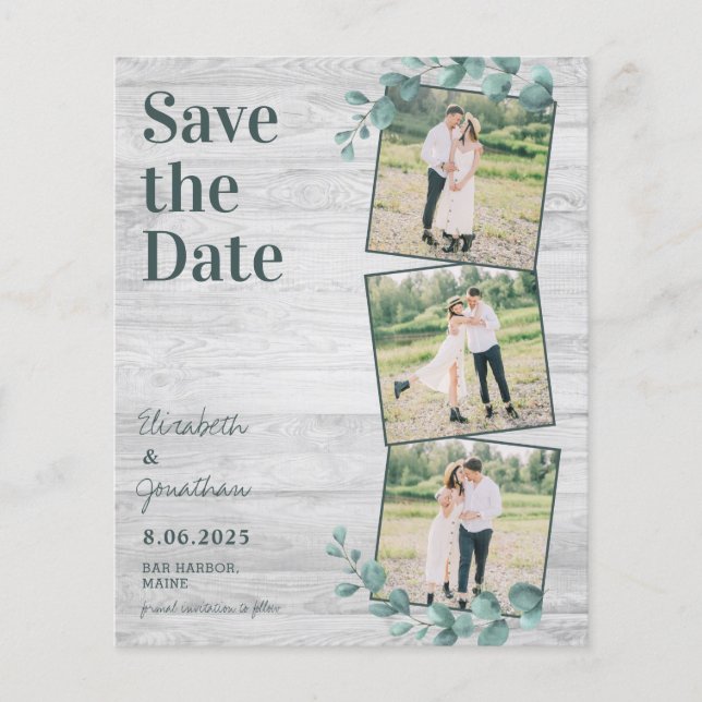 Papier Budget Eucalyptus 3 Photo Mariage Enregistrer La D (Devant)