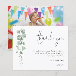 Papier Budget Eucalyptus 80e anniversaire Merci photo