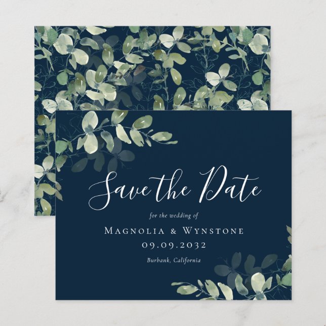 Papier BUDGET Eucalyptus Aquarelle Mariage Enregistrer La (Devant / Derrière)