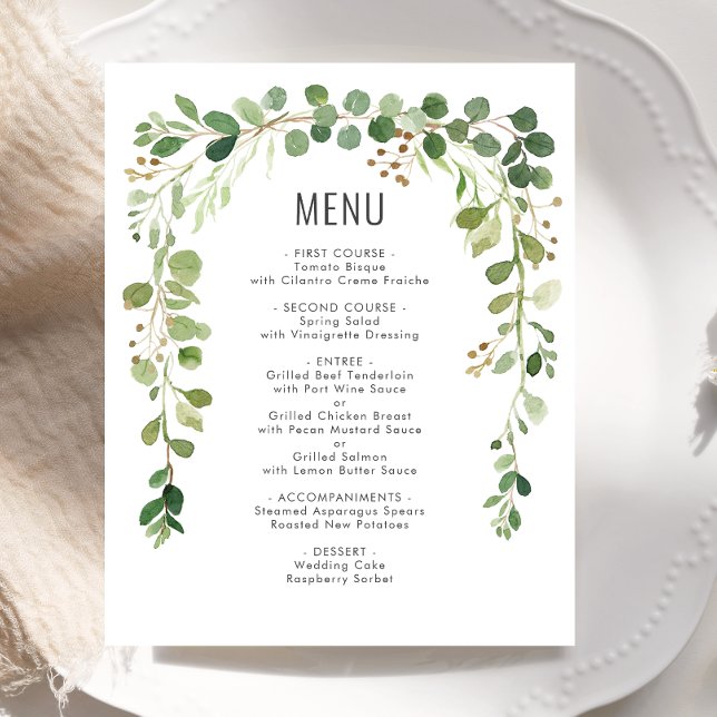 Papier Budget Eucalyptus Arch Mariage botanique (Créateur téléchargé)