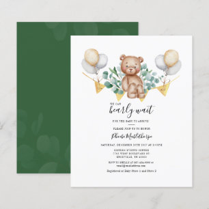Papier Budget Eucalyptus Baby shower vert Invitation