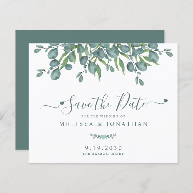 Papier Budget Eucalyptus Botanical Wedding Enregistrer La (Devant / Derrière)