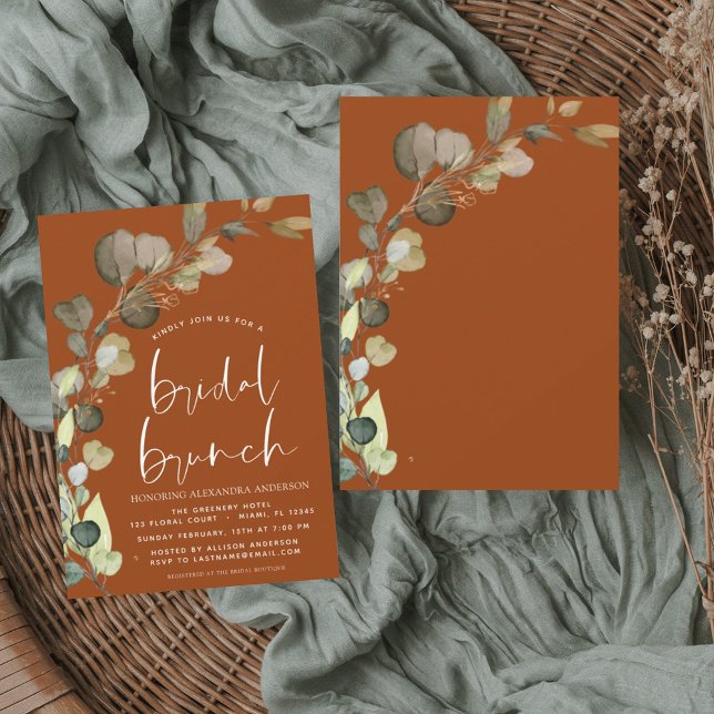 Papier Budget Eucalyptus Bridal Brunch Burnt Orange (Créateur téléchargé)