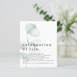 Papier Budget Eucalyptus Célébration de la vie Invitation