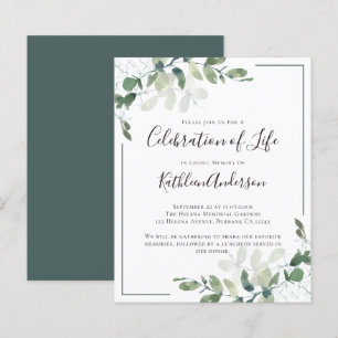 Papier Budget Eucalyptus Célébration de la vie Invitation