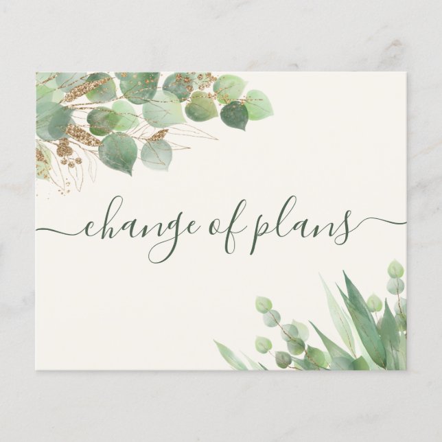 Papier Budget Eucalyptus Changement de plans Mariage plus (Devant)
