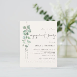 Papier Budget Eucalyptus Cream Engagement Invitation