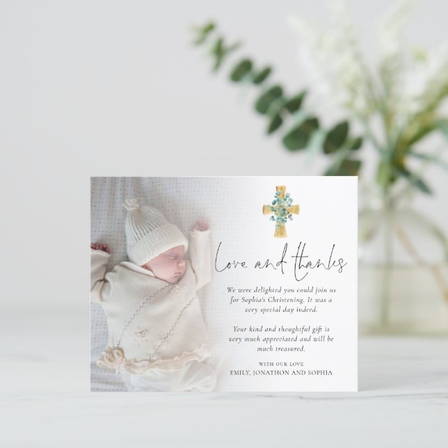 Papier Budget Eucalyptus Cross Photo Christing Merci (Debout devant)