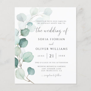 Papier Budget Eucalyptus Faire-part de mariage de verdure