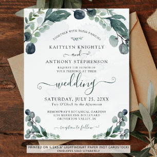 Papier Budget Eucalyptus Faire-part de mariage de verdure