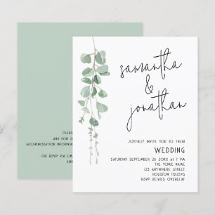 Papier Budget Eucalyptus Faire-part de mariage informel