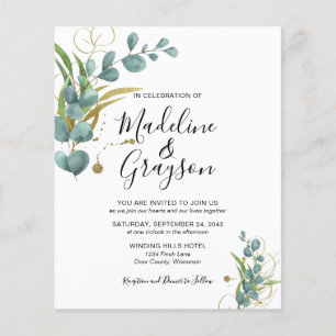 Papier BUDGET Eucalyptus Faire-part de mariage Or