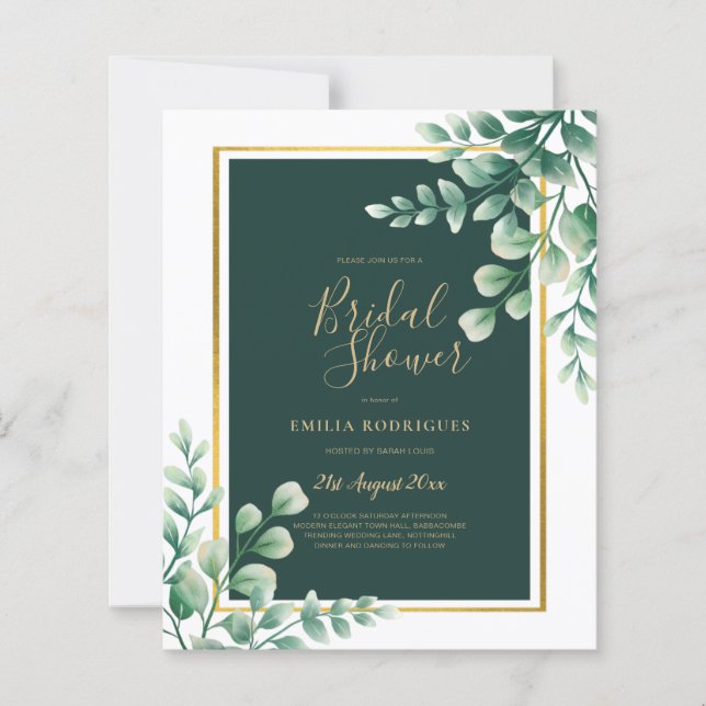 Papier BUDGET Eucalyptus FÊTE DES MARIÉES Vert Or QR C (Devant)