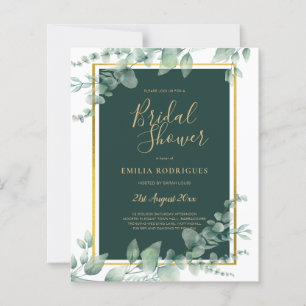 Papier BUDGET Eucalyptus FÊTE DES MARIÉES Vert Or QR C