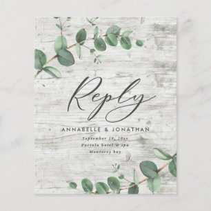 Papier budget eucalyptus feuillage bois blanc mariage RSV