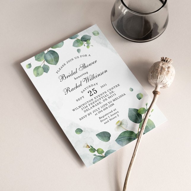 Papier Budget Eucalyptus Foliage Bridal Shower Invitation (Créateur téléchargé)