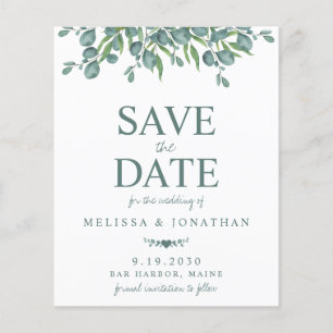 Papier Budget Eucalyptus Foliage Vert Économisez La Date