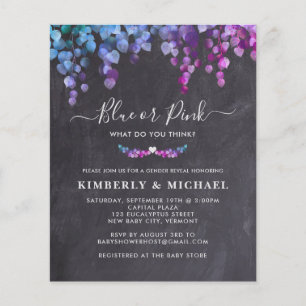 Papier Budget Eucalyptus Genre Révéler Bébé rose Bleu