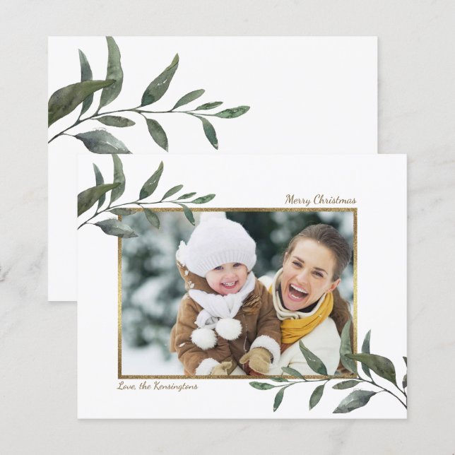 Papier Budget Eucalyptus Gold Fhuile de Noël Photo (Devant / Derrière)