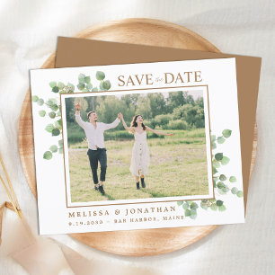 Papier Budget Eucalyptus Green Photo Enregistrer La Date