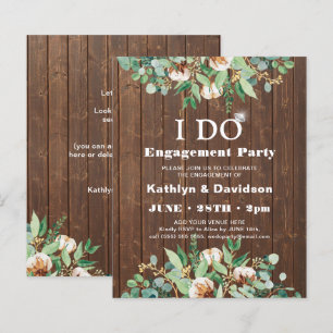 Papier BUDGET Eucalyptus INVITATION DE FÊTE DE FIANÇAILLE