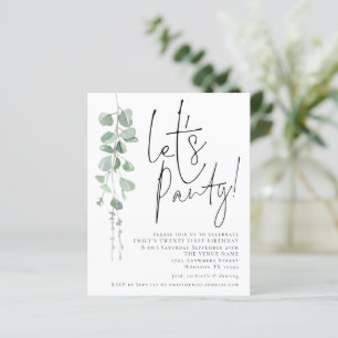 Papier Budget Eucalyptus Lets Parti 21ème anniversaire In