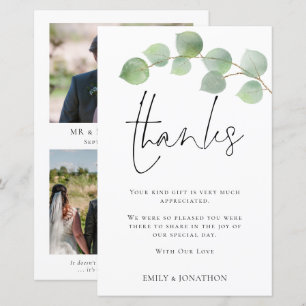 Papier BUDGET Eucalyptus Mariage 3 photo Merci
